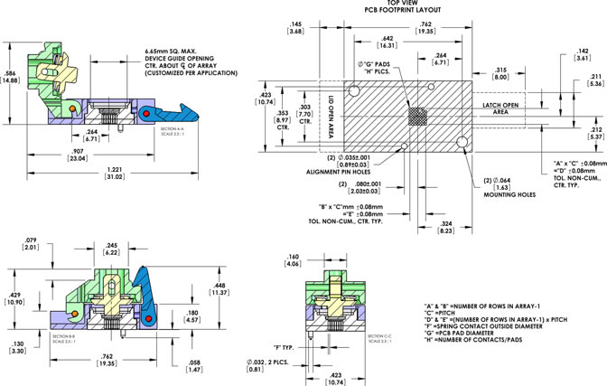 Test socket, Burn-in socket, CSP, BGA, LGA, QFN,QFP, MLF, DFN, SSOP, TSSOP, TSOP, SOP, SOIC, LCC, PLCC, TO, SMT, PGA, Ball grid Array, Land Grid array, Micro, Micro BGA, µBGA, Bump-Array, Test & burn in, Spring Probe, probe, pogo, pin, Aries, Larsen Associates, Chip, Integrated Circuit, IC sockets