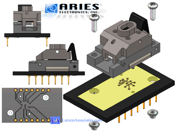 IC surface mount smt test socket with adapter to through hole plus pin translations