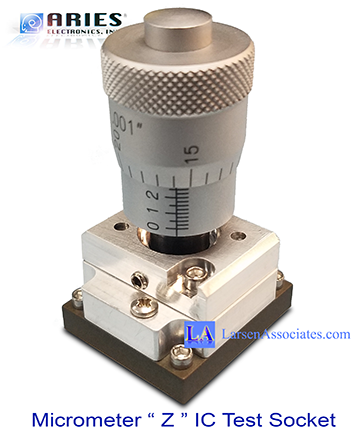 IC test socket for delicate thin sensitive devices adjustable z pressure
