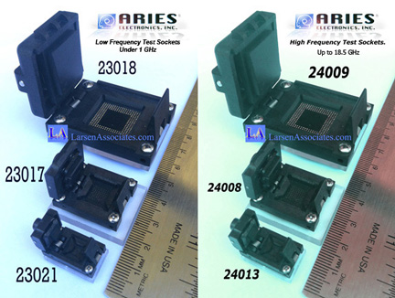 Aries IC test and Burn-in sockets low frequency and High Frequency