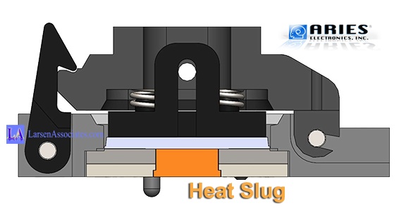 Heatslug IC test socket heat slug thermal dissipation