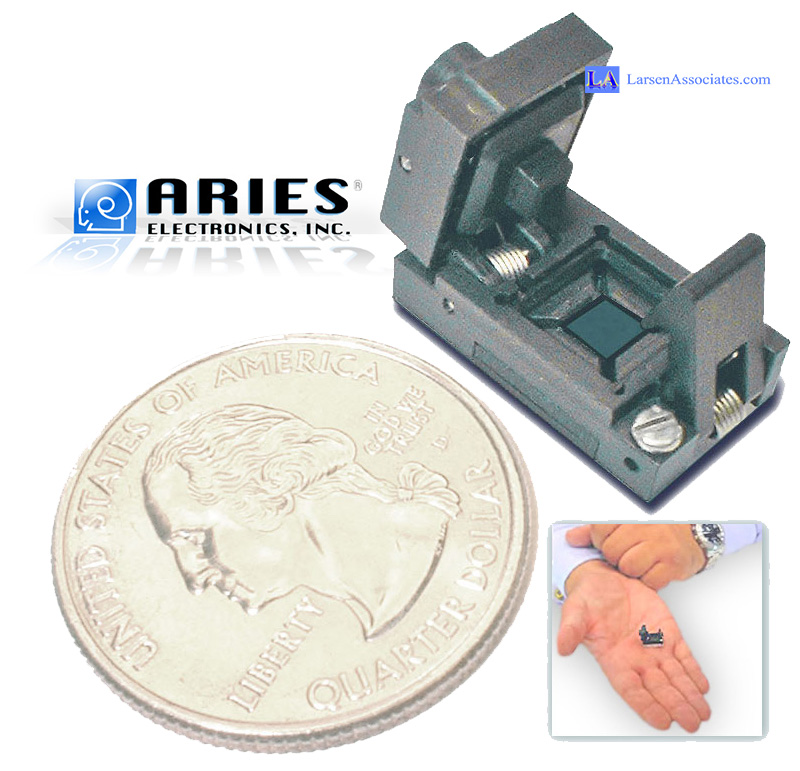 Smallest IC test socket smallest burn-in socket Aries Larsen